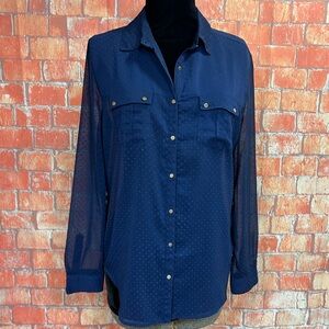 MNG Raised Dot Button Down Top‎